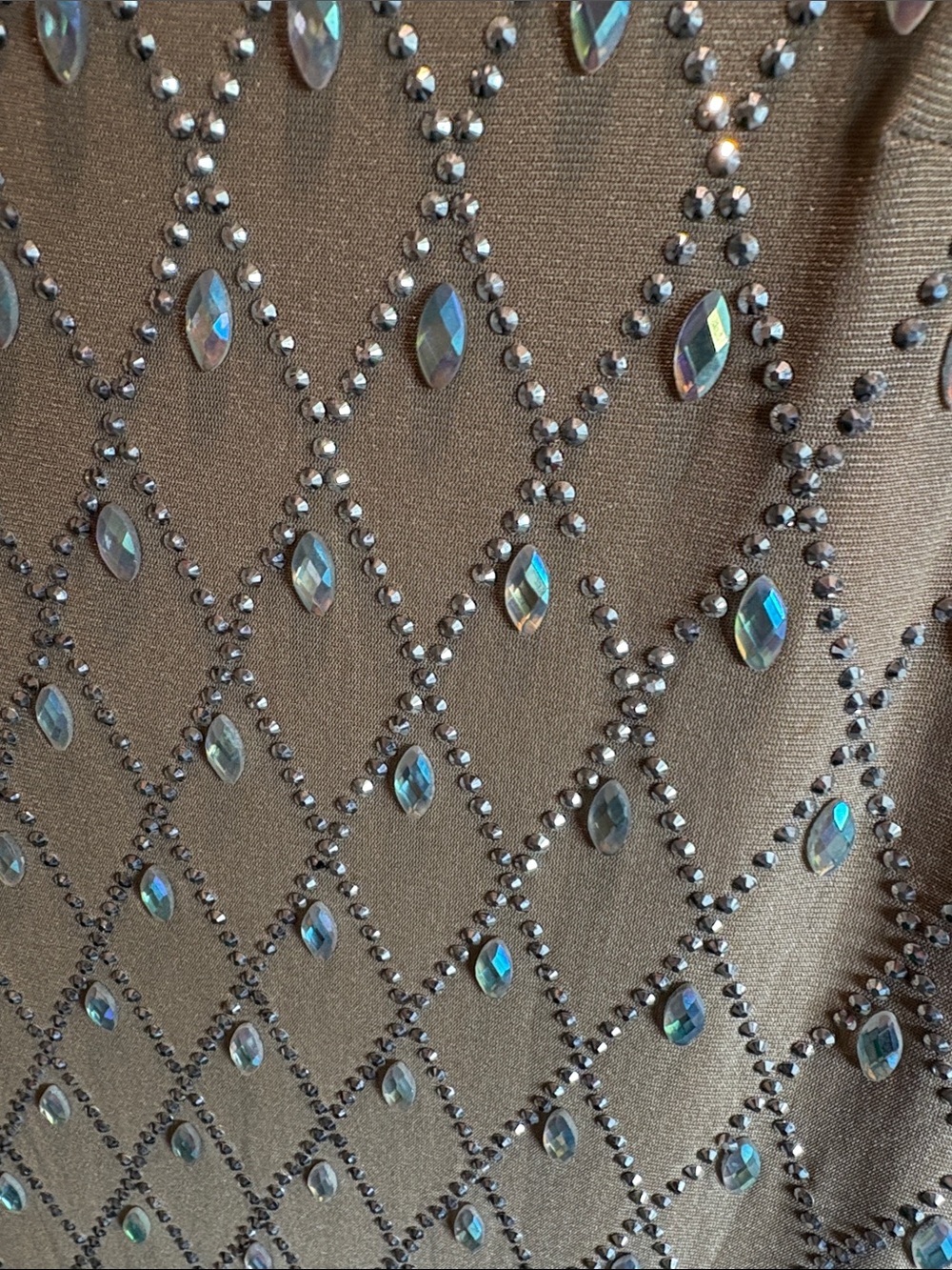 Fashion Nova dramatic effect rhinestone mini dress Champagne size 1x - Picture 5 of 7